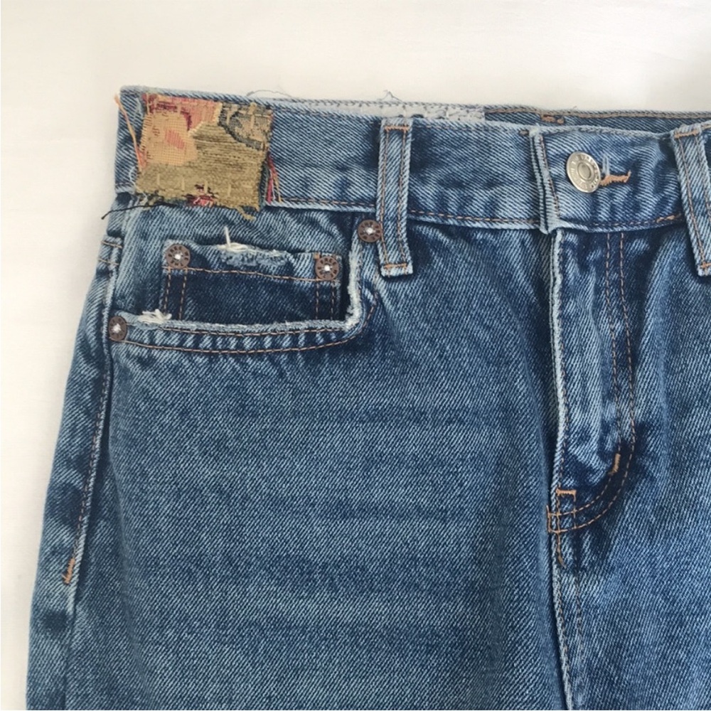 Free People Jeans Blue Size 25 We The Free Poppy Patch Denim Jeans NWT - Picture 10 of 15